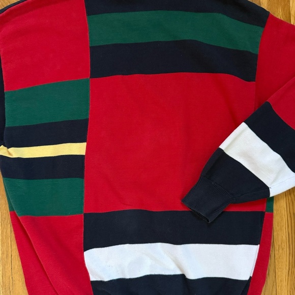 Vintage 80s/90s The Disney Store Embroidered Golf Club Color Blocked Sweater L - Picture 8 of 13